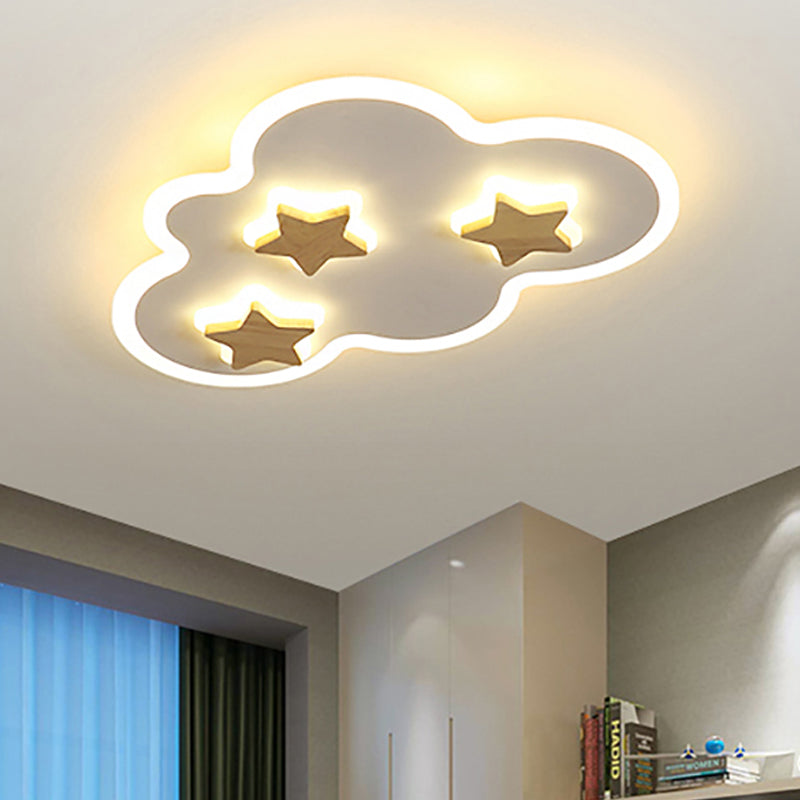 Cloud and Star Kid Bedroom Flush Mount Ceiling Light Acrylic Art Deco Ceiling Light Fixture Clearhalo 'Ceiling Lights' 'Close To Ceiling Lights' 'Close to ceiling' 'Flush mount' Lighting' 251428