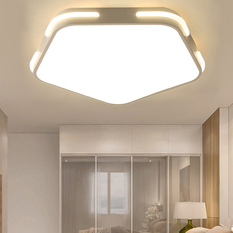 Living Room Pentagon Ceiling Light Fixture Acrylic Simple Style Flush Mount Fixture White Remote Control Stepless Dimming Clearhalo 'Ceiling Lights' 'Close To Ceiling Lights' 'Close to ceiling' 'Flush mount' Lighting' 251431