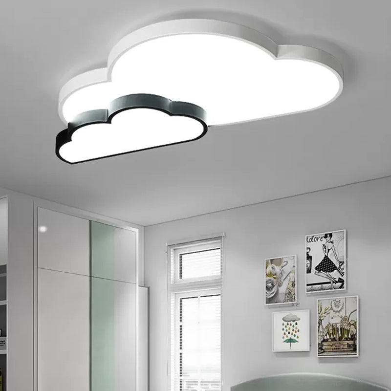 Kids White Flush Mount Light Sky View Acrylic Ceiling Lamp for Child Bedroom Clearhalo 'Ceiling Lights' 'Close To Ceiling Lights' 'Close to ceiling' 'Flush mount' Lighting' 251443