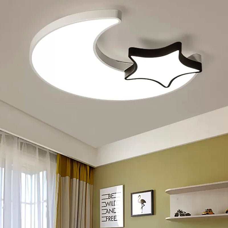 Kids White Flush Mount Light Sky View Acrylic Ceiling Lamp for Child Bedroom Clearhalo 'Ceiling Lights' 'Close To Ceiling Lights' 'Close to ceiling' 'Flush mount' Lighting' 251445