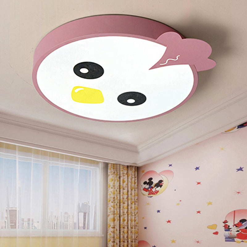 Cartoon Round Ceiling Light Acrylic Chick LED Flush Mount Ceiling Fixture for Classroom Clearhalo 'Ceiling Lights' 'Close To Ceiling Lights' 'Close to ceiling' 'Flush mount' Lighting' 251447