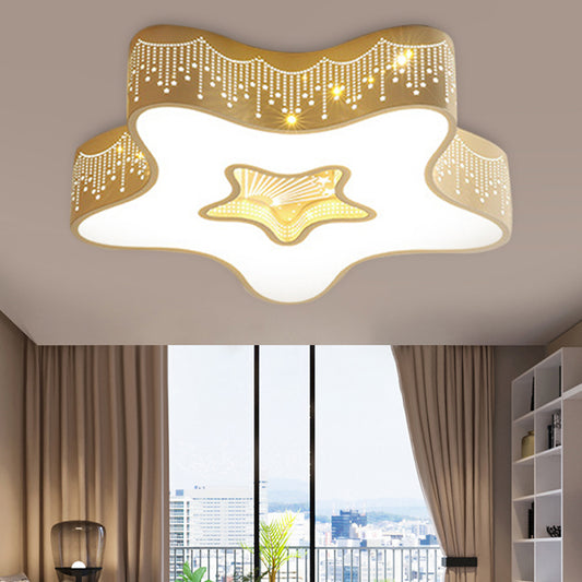 Art Deco Flush Mount Ceiling Light Acrylic Ceiling Light Fixture in White for Kid Bedroom Clearhalo 'Ceiling Lights' 'Close To Ceiling Lights' 'Close to ceiling' 'Flush mount' Lighting' 251473