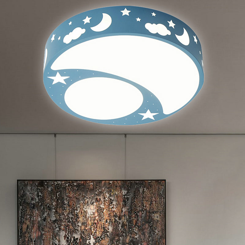 Cartoon LED Ceiling Light with Moon Acrylic Ceiling Light Fixture for Kid Bedroom Clearhalo 'Ceiling Lights' 'Close To Ceiling Lights' 'Close to ceiling' 'Flush mount' Lighting' 251499