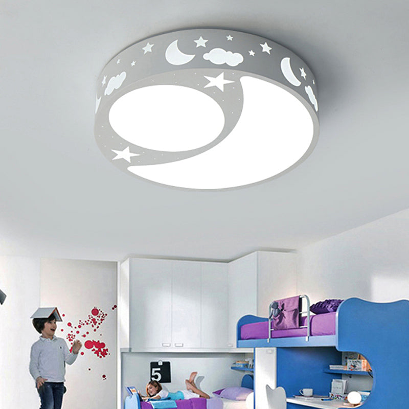 Cartoon LED Ceiling Light with Moon Acrylic Ceiling Light Fixture for Kid Bedroom Clearhalo 'Ceiling Lights' 'Close To Ceiling Lights' 'Close to ceiling' 'Flush mount' Lighting' 251501