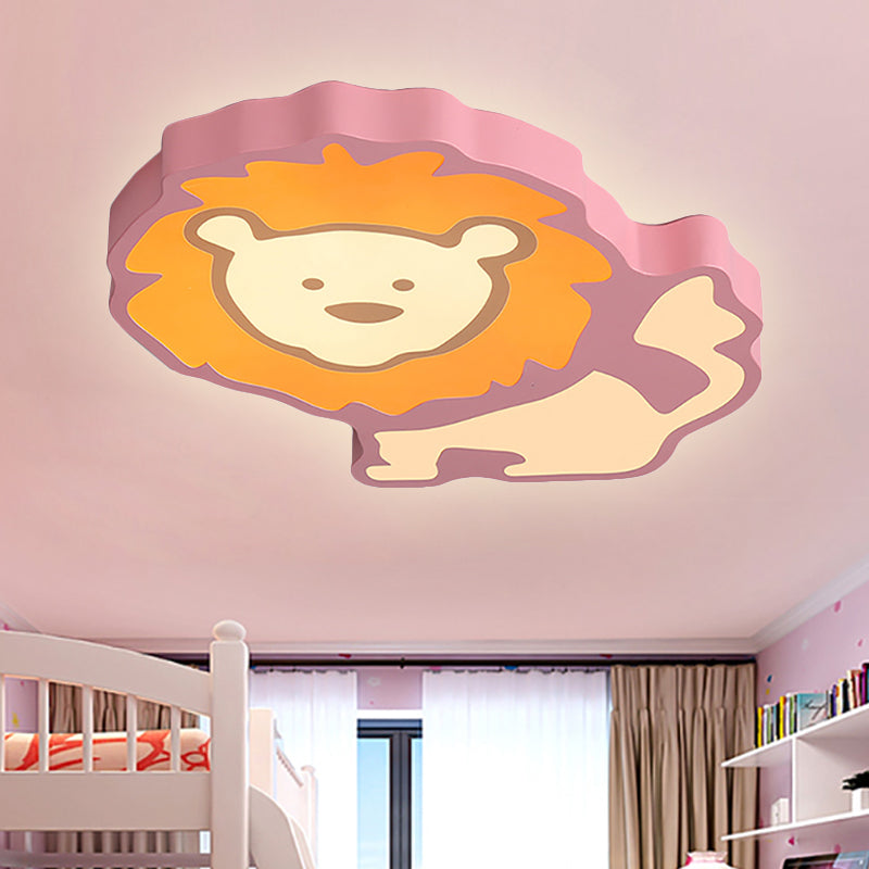 Kindergarten Animal Ceiling Light Fixture Acrylic Cartoon Flush Mount Ceiling Light Pink Clearhalo 'Ceiling Lights' 'Close To Ceiling Lights' 'Close to ceiling' Lighting' 251509