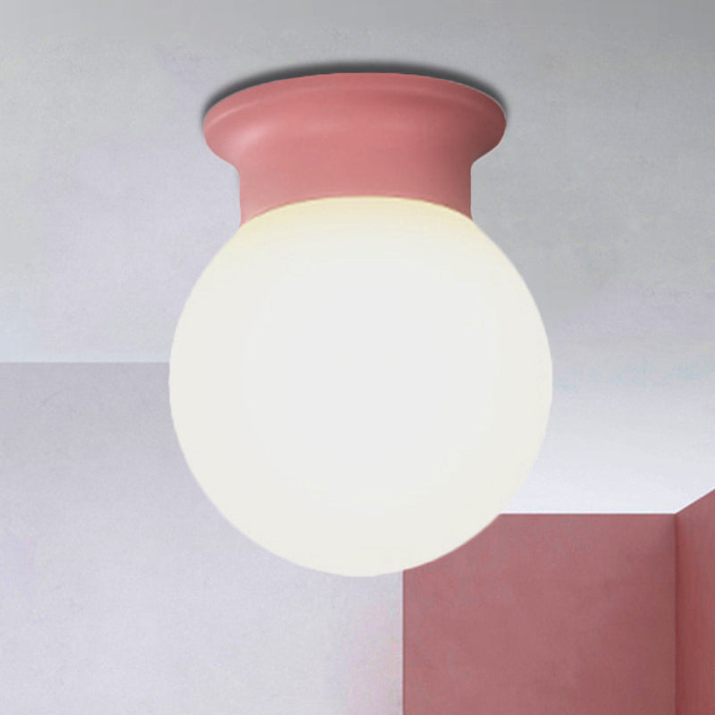 Nordic Design Orb Ceiling Mount Light 1 Head Acrylic Ceiling Lamp for Hallway Pink Clearhalo 'Ceiling Lights' 'Close To Ceiling Lights' 'Close to ceiling' 'Flush mount' Lighting' 251515