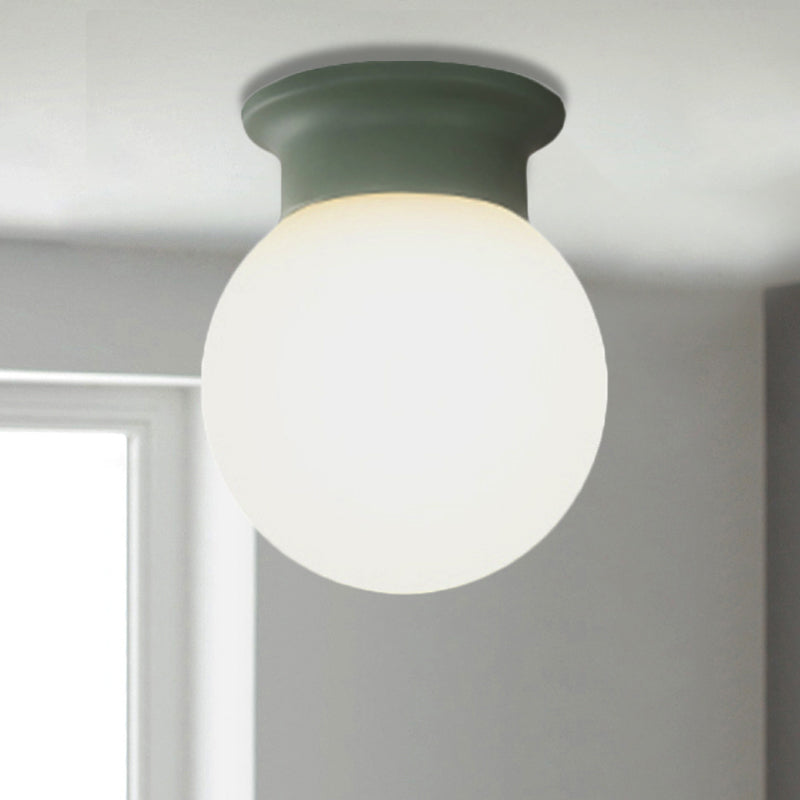 Nordic Design Orb Ceiling Mount Light 1 Head Acrylic Ceiling Lamp for Hallway Green Clearhalo 'Ceiling Lights' 'Close To Ceiling Lights' 'Close to ceiling' 'Flush mount' Lighting' 251518