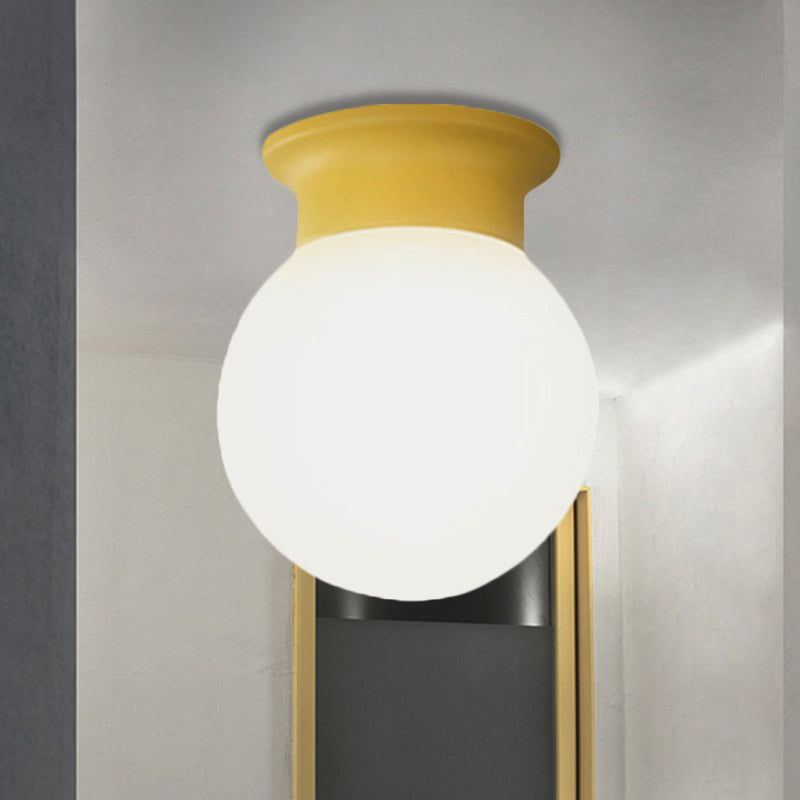 Nordic Design Orb Ceiling Mount Light 1 Head Acrylic Ceiling Lamp for Hallway Yellow Clearhalo 'Ceiling Lights' 'Close To Ceiling Lights' 'Close to ceiling' 'Flush mount' Lighting' 251523