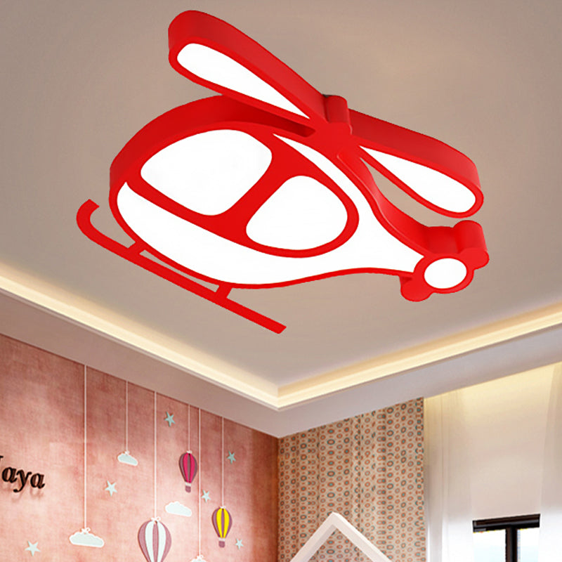 Helicopter Kid Bedroom Ceiling Light Fixture Cartoon Acrylic Flush Mount Ceiling Light Clearhalo 'Ceiling Lights' 'Close To Ceiling Lights' 'Close to ceiling' 'Flush mount' Lighting' 251528