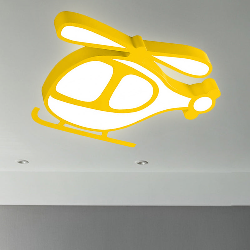 Helicopter Kid Bedroom Ceiling Light Fixture Cartoon Acrylic Flush Mount Ceiling Light Clearhalo 'Ceiling Lights' 'Close To Ceiling Lights' 'Close to ceiling' 'Flush mount' Lighting' 251530