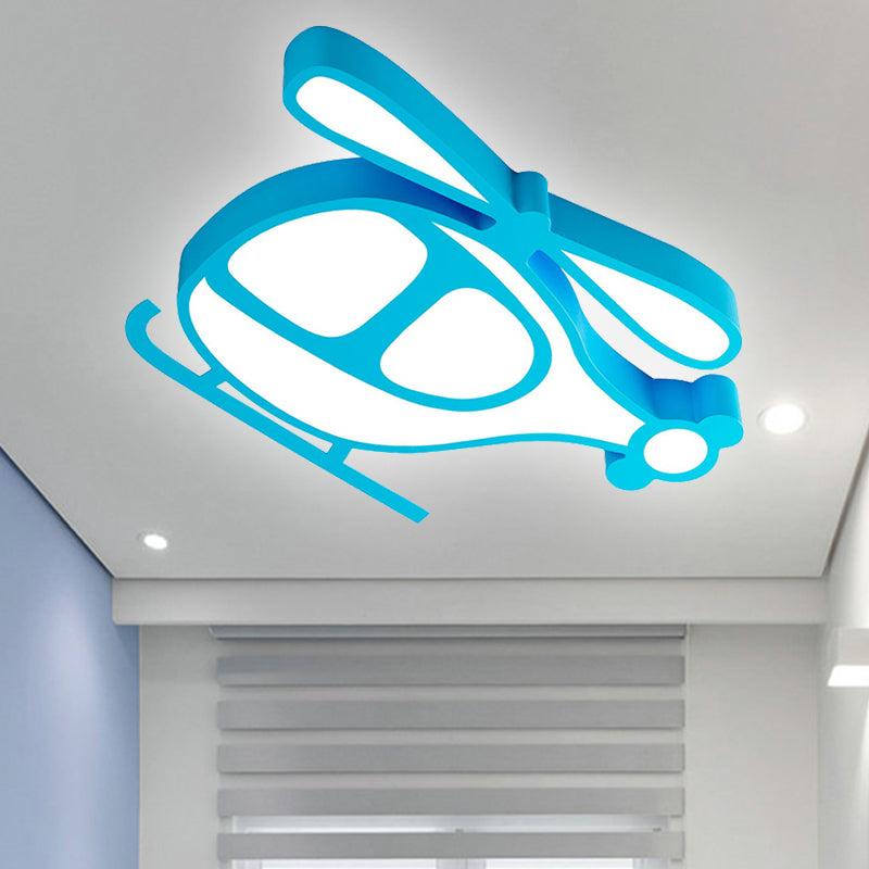 Helicopter Kid Bedroom Ceiling Light Fixture Cartoon Acrylic Flush Mount Ceiling Light Clearhalo 'Ceiling Lights' 'Close To Ceiling Lights' 'Close to ceiling' 'Flush mount' Lighting' 251532