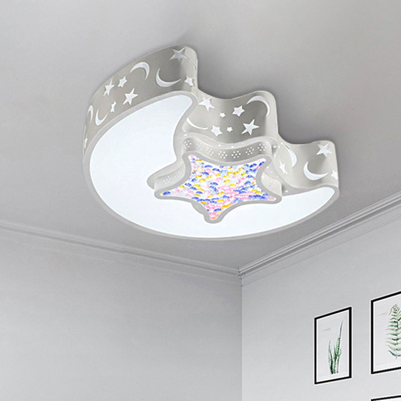 Art Deco Flush Mount Light Acrylic Ceiling Light Fixture for Kindergarten White Clearhalo 'Ceiling Lights' 'Close To Ceiling Lights' 'Close to ceiling' 'Flush mount' Lighting' 251539