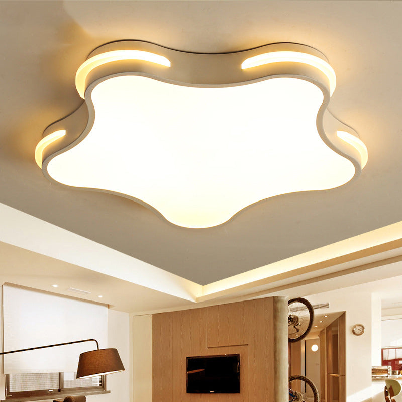 White Star Shaped Flush Ceiling Light Modern Acrylic LED Ceiling Lamp for Boys Bedroom White B Clearhalo 'Ceiling Lights' 'Close To Ceiling Lights' 'Close to ceiling' 'Flush mount' Lighting' 251557