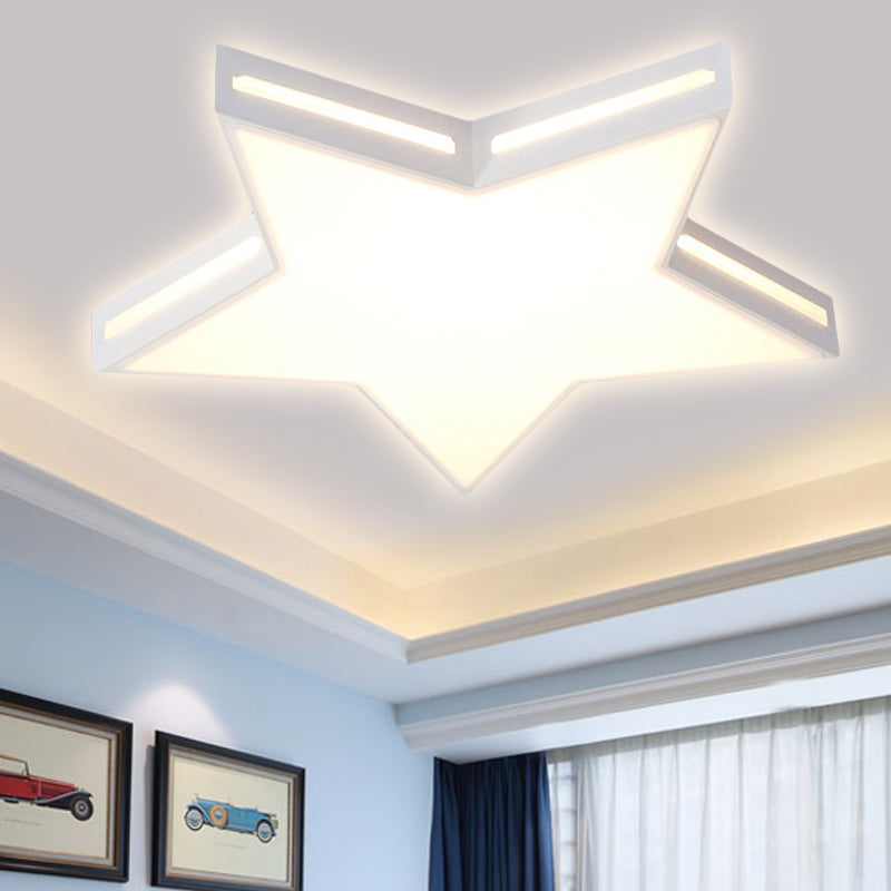 White Star Shaped Flush Ceiling Light Modern Acrylic LED Ceiling Lamp for Boys Bedroom Clearhalo 'Ceiling Lights' 'Close To Ceiling Lights' 'Close to ceiling' 'Flush mount' Lighting' 251561