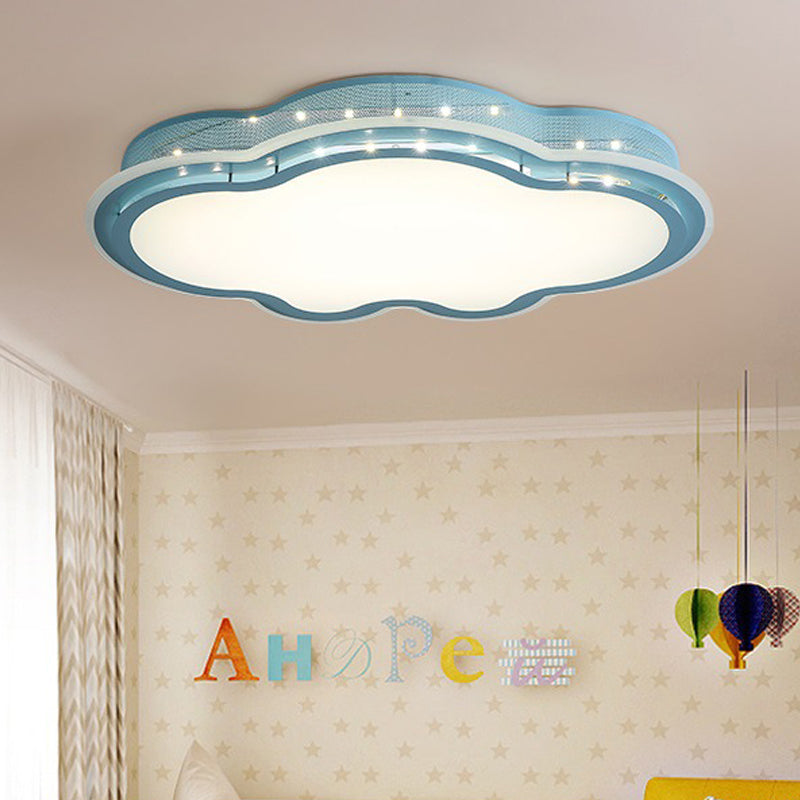 Cloud-Themed Kindergarten Flush Mount Ceiling Light Acrylic Modern LED Flush Ceiling Lights Blue Warm Clearhalo 'Ceiling Lights' 'Close To Ceiling Lights' 'Close to ceiling' 'Flush mount' Lighting' 251564