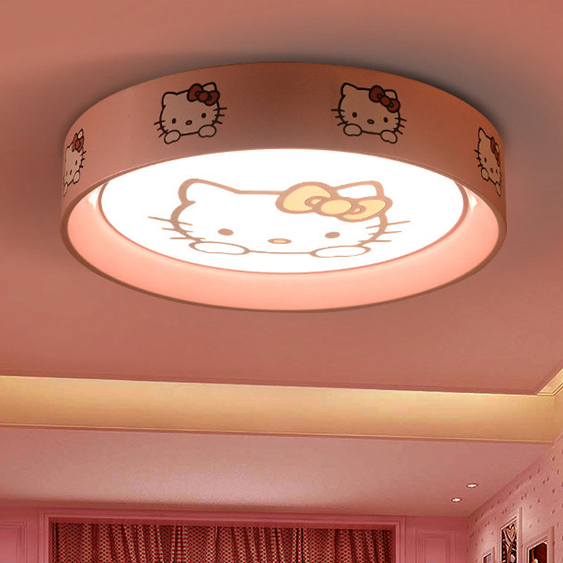 Cartoon Round Flush Mount Ceiling Light Acrylic Ceiling Light for Kindergarten Pink Clearhalo 'Ceiling Lights' 'Close To Ceiling Lights' 'Close to ceiling' 'Flush mount' Lighting' 251567