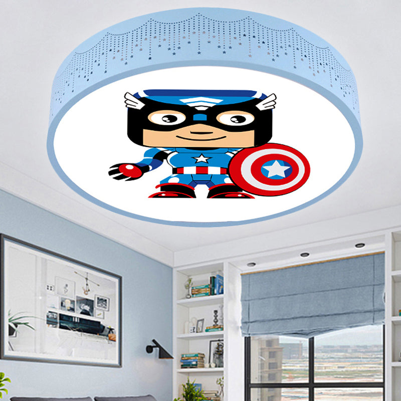 Blue Circle Ceiling Light Fixture Cartoon Acrylic Flush Mount Ceiling Light for Kid Bedroom Blue C Clearhalo 'Ceiling Lights' 'Close To Ceiling Lights' 'Close to ceiling' 'Flush mount' Lighting' 251589