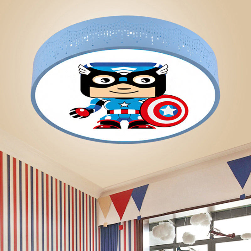 Blue Circle Ceiling Light Fixture Cartoon Acrylic Flush Mount Ceiling Light for Kid Bedroom Clearhalo 'Ceiling Lights' 'Close To Ceiling Lights' 'Close to ceiling' 'Flush mount' Lighting' 251590