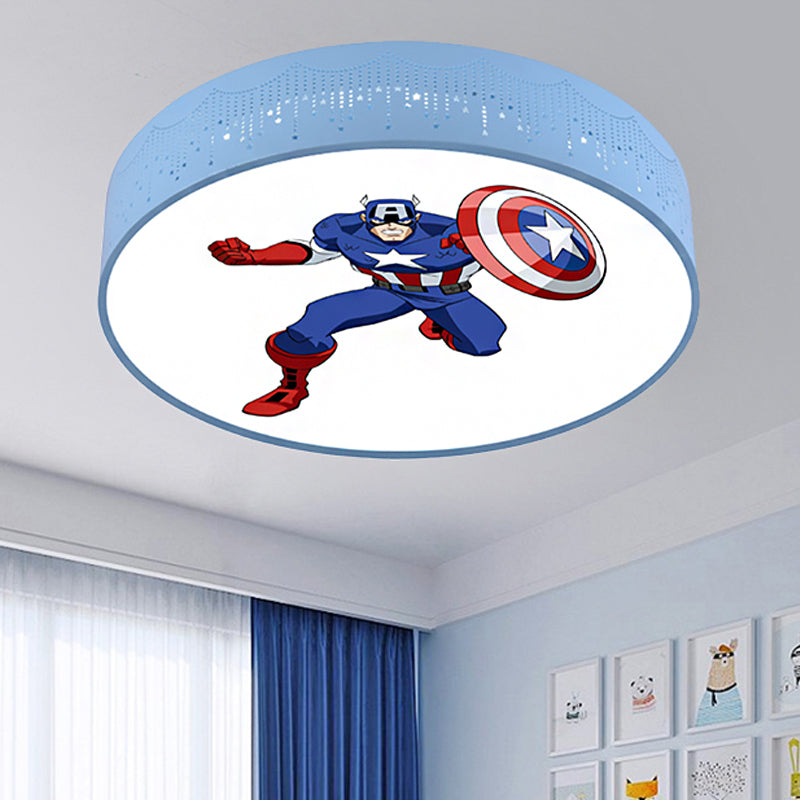 Blue Circle Ceiling Light Fixture Cartoon Acrylic Flush Mount Ceiling Light for Kid Bedroom Blue B Clearhalo 'Ceiling Lights' 'Close To Ceiling Lights' 'Close to ceiling' 'Flush mount' Lighting' 251591