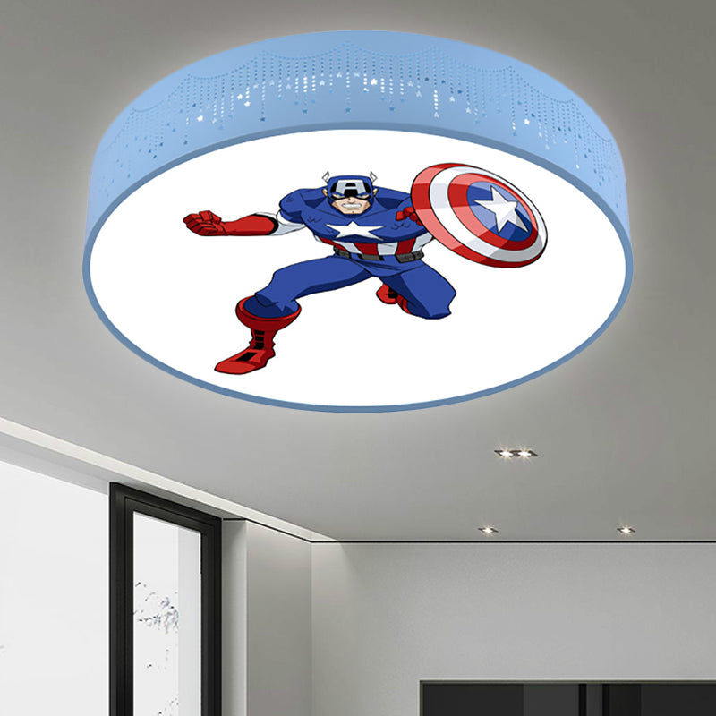 Blue Circle Ceiling Light Fixture Cartoon Acrylic Flush Mount Ceiling Light for Kid Bedroom Clearhalo 'Ceiling Lights' 'Close To Ceiling Lights' 'Close to ceiling' 'Flush mount' Lighting' 251592