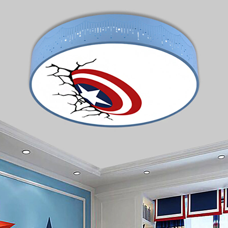 Blue Circle Ceiling Light Fixture Cartoon Acrylic Flush Mount Ceiling Light for Kid Bedroom Blue A Clearhalo 'Ceiling Lights' 'Close To Ceiling Lights' 'Close to ceiling' 'Flush mount' Lighting' 251593