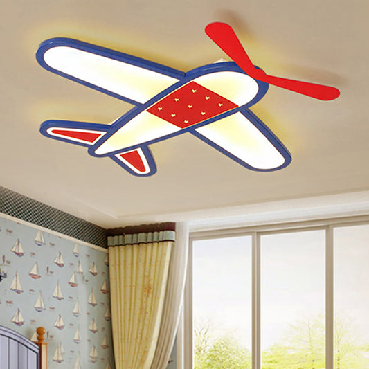 Boys Bedroom Airplane Flush Ceiling Light Acrylic Contemporary Cool Blue Ceiling Lamp Blue Warm Rounded Clearhalo 'Ceiling Lights' 'Close To Ceiling Lights' 'Close to ceiling' 'Flush mount' Lighting' 251607