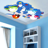 Lovely Tree Bird Ceiling Fixture Wood Flush Mount Light for Nursing Room Kindergarten Blue Clearhalo 'Ceiling Lights' 'Close To Ceiling Lights' 'Close to ceiling' 'Flush mount' Lighting' 251609