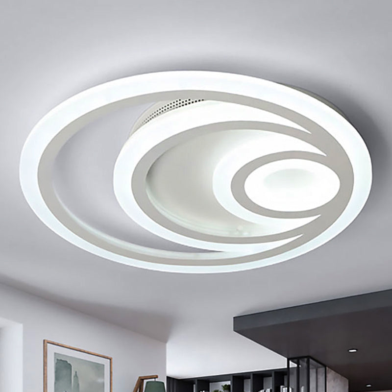 White Round Flush Mount Ceiling Light Chic Modern Acrylic Ceiling Light Fixture for Kindergarten White White Clearhalo 'Ceiling Lights' 'Close To Ceiling Lights' 'Close to ceiling' 'Flush mount' Lighting' 251637