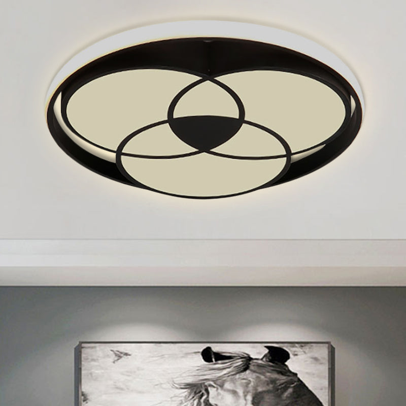 Acrylic Circle Flush Mount Ceiling Light Art Deco Flush Ceiling Light Fixture for Bedroom Black Clearhalo 'Ceiling Lights' 'Close To Ceiling Lights' 'Close to ceiling' 'Flush mount' Lighting' 251652