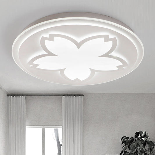 Acrylic Circular LED Flush Mount Light with Petal Modern Ceiling Light in White for Kitchen White White Clearhalo 'Ceiling Lights' 'Close To Ceiling Lights' 'Close to ceiling' 'Flush mount' Lighting' 251656