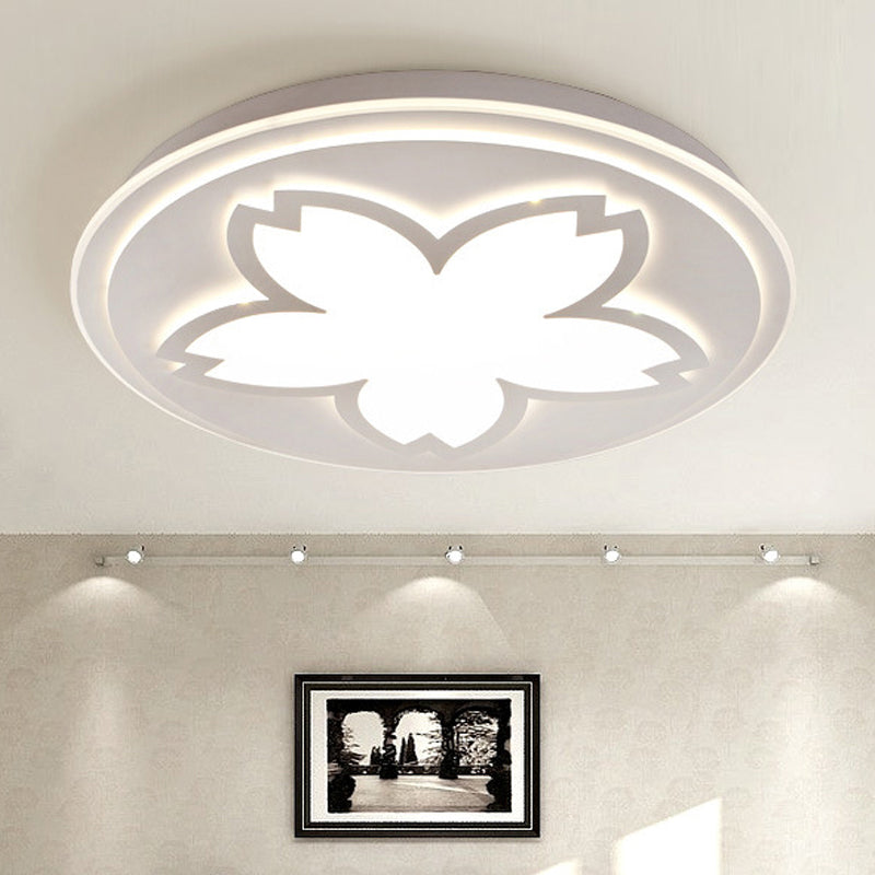 Acrylic Circular LED Flush Mount Light with Petal Modern Ceiling Light in White for Kitchen White Clearhalo 'Ceiling Lights' 'Close To Ceiling Lights' 'Close to ceiling' 'Flush mount' Lighting' 251657