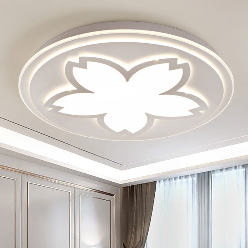 Acrylic Circular LED Flush Mount Light with Petal Modern Ceiling Light in White for Kitchen Clearhalo 'Ceiling Lights' 'Close To Ceiling Lights' 'Close to ceiling' 'Flush mount' Lighting' 251658