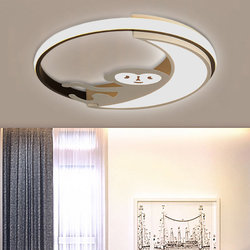 Cartoon Animal Ceiling Light Fixture Acrylic Flush Mount Ceiling Light for Bedroom Black-White Clearhalo 'Ceiling Lights' 'Close To Ceiling Lights' 'Close to ceiling' 'Flush mount' Lighting' 251668