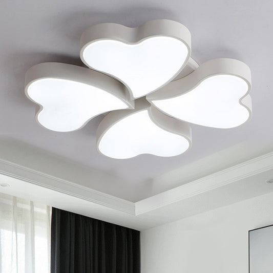 Acrylic Heart Ceiling Light Fixture Art Deco LED Flush Ceiling Lights in White for Bedroom Clearhalo 'Ceiling Lights' 'Close To Ceiling Lights' 'Close to ceiling' Lighting' 251679