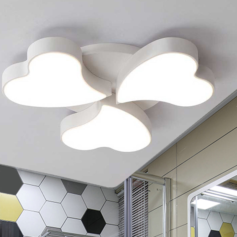 Acrylic Heart Ceiling Light Fixture Art Deco LED Flush Ceiling Lights in White for Bedroom Clearhalo 'Ceiling Lights' 'Close To Ceiling Lights' 'Close to ceiling' Lighting' 251683