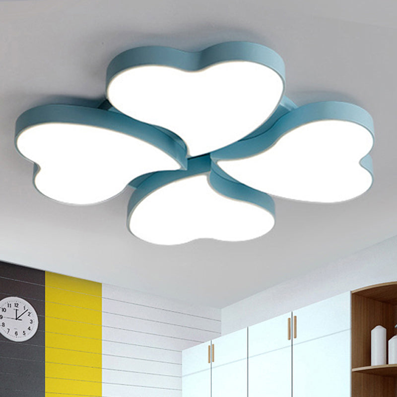 Acrylic Heart Ceiling Light Fixture Art Deco LED Flush Ceiling Lights in White for Bedroom 4 Blue Clearhalo 'Ceiling Lights' 'Close To Ceiling Lights' 'Close to ceiling' Lighting' 251684