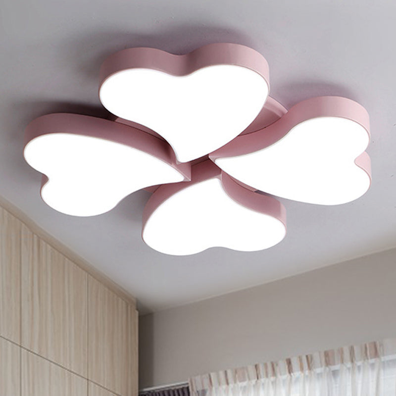 Acrylic Heart Ceiling Light Fixture Art Deco LED Flush Ceiling Lights in White for Bedroom Clearhalo 'Ceiling Lights' 'Close To Ceiling Lights' 'Close to ceiling' Lighting' 251687