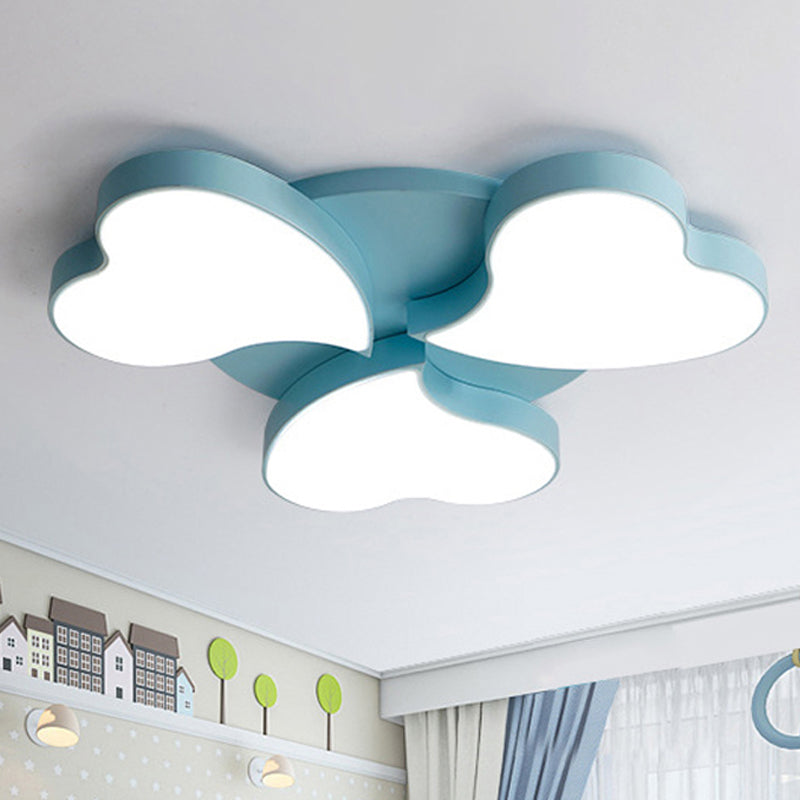 Acrylic Heart Ceiling Light Fixture Art Deco LED Flush Ceiling Lights in White for Bedroom 3 Blue Clearhalo 'Ceiling Lights' 'Close To Ceiling Lights' 'Close to ceiling' Lighting' 251690