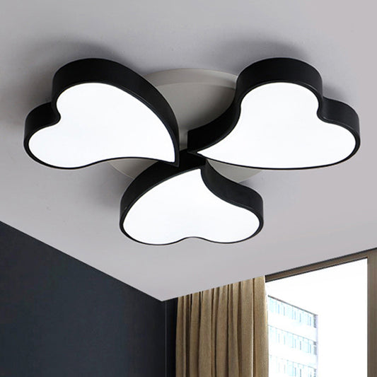 Acrylic Heart Ceiling Light Fixture Art Deco LED Flush Ceiling Lights in White for Bedroom Clearhalo 'Ceiling Lights' 'Close To Ceiling Lights' 'Close to ceiling' Lighting' 251693