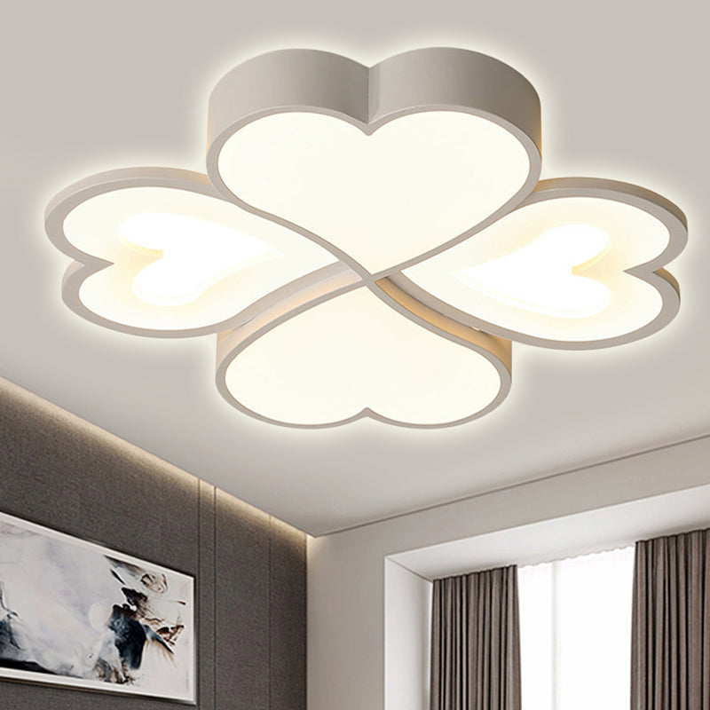 Living Room Heart Shape Flush Mount Light Acrylic Chic Modern Flush Ceiling Light Fixture White Clearhalo 'Ceiling Lights' 'Close To Ceiling Lights' 'Close to ceiling' 'Flush mount' Lighting' 251698