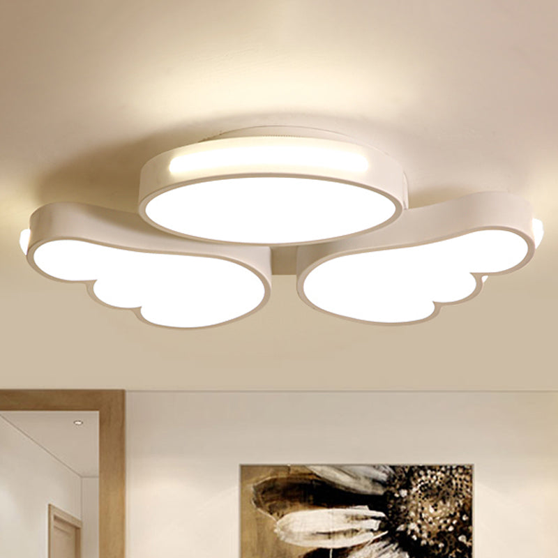 Art Deco Angel Ceiling Light Acrylic Flush Mount Ceiling Light in White for Kid Bedroom White Warm Clearhalo 'Ceiling Lights' 'Close To Ceiling Lights' 'Close to ceiling' 'Flush mount' Lighting' 251700