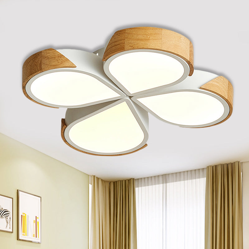 Contemporary Flower Flush Mount Ceiling Light Acrylic in White Ceiling Light Fixture for Bedroom White Clearhalo 'Ceiling Lights' 'Close To Ceiling Lights' 'Close to ceiling' 'Semi-flushmount' Lighting' 251712