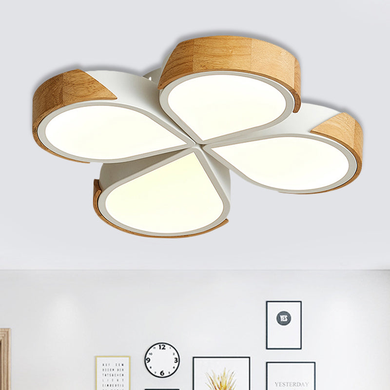 Contemporary Flower Flush Mount Ceiling Light Acrylic in White Ceiling Light Fixture for Bedroom Clearhalo 'Ceiling Lights' 'Close To Ceiling Lights' 'Close to ceiling' 'Semi-flushmount' Lighting' 251713