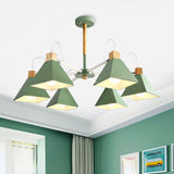 Triangle Bedroom Hanging Pendant Fixture Metal 6 Lights Modern Hanging Chandelier Clearhalo 'Ceiling Lights' 'Chandeliers' Lighting' options 251718