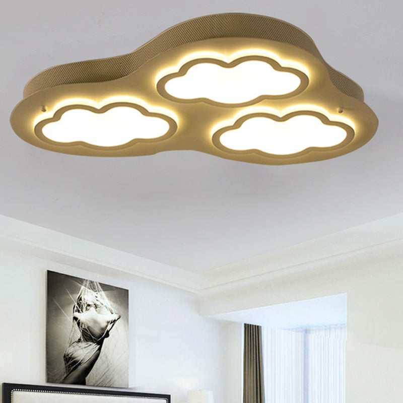 Cloud-Themed Kindergarten Flush Mount Ceiling Light Acrylic Cartoon LED Flush Ceiling Lights in White 3 White Clearhalo 'Ceiling Lights' 'Close To Ceiling Lights' 'Close to ceiling' 'Flush mount' Lighting' 251720