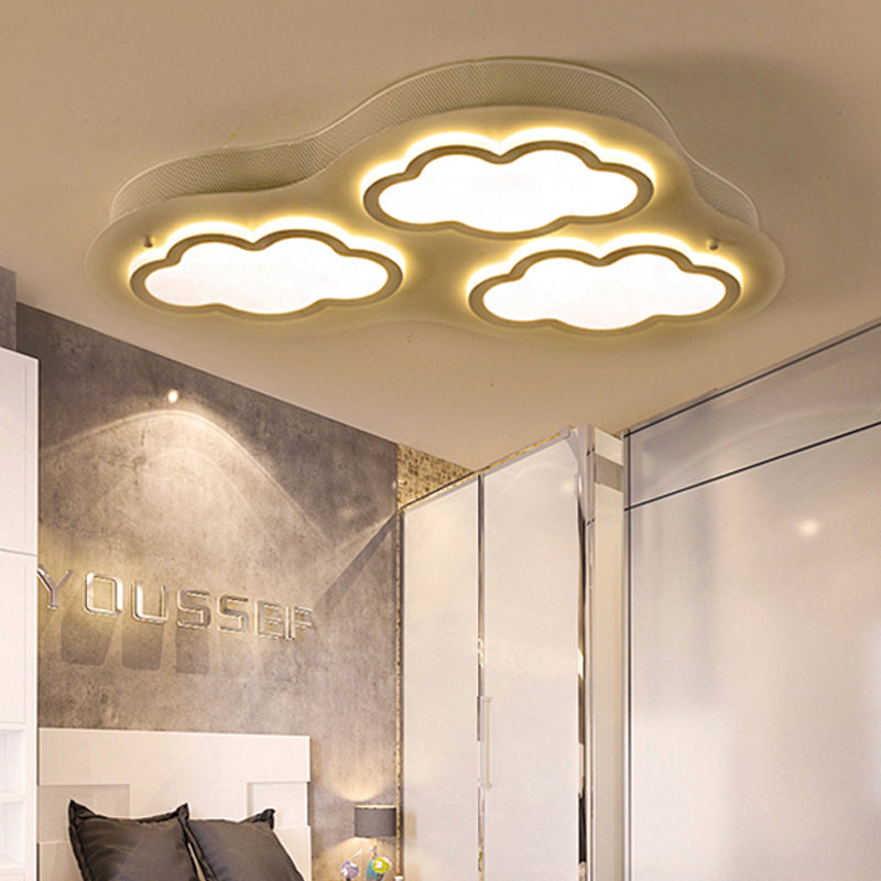 Cloud-Themed Kindergarten Flush Mount Ceiling Light Acrylic Cartoon LED Flush Ceiling Lights in White Clearhalo 'Ceiling Lights' 'Close To Ceiling Lights' 'Close to ceiling' 'Flush mount' Lighting' 251721