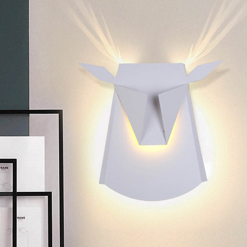 Metal Ox Head Wall Light Kitchen Living Room Animal Sconce Light with Warm Lighting White Clearhalo 'Wall Lamps & Sconces' 'Wall Lights' Lighting' 251725