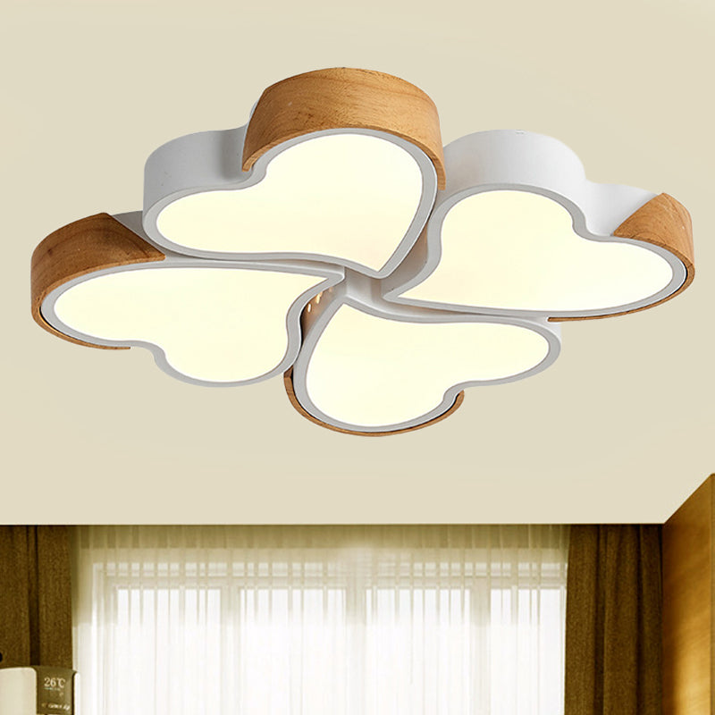 Acrylic Heart Shape Chic Modern LED Flush Ceiling Lights in White for Kid Bedroom White Clearhalo 'Ceiling Lights' 'Close To Ceiling Lights' 'Close to ceiling' Lighting' 251733