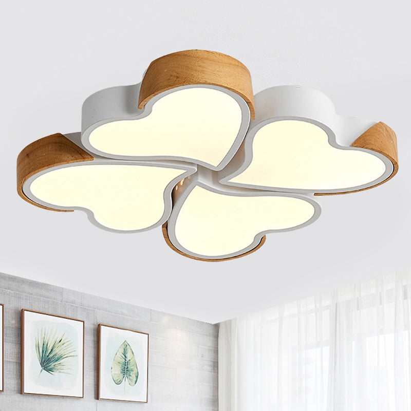 Acrylic Heart Shape Chic Modern LED Flush Ceiling Lights in White for Kid Bedroom Clearhalo 'Ceiling Lights' 'Close To Ceiling Lights' 'Close to ceiling' Lighting' 251734