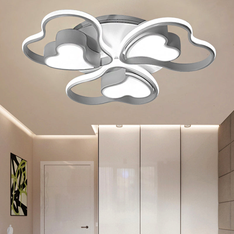 White Heart Ceiling Light Fixture Chic Modern Acrylic Flush Mount Ceiling Light for Living Room Clearhalo 'Ceiling Lights' 'Close To Ceiling Lights' 'Close to ceiling' 'Semi-flushmount' Lighting' 251770